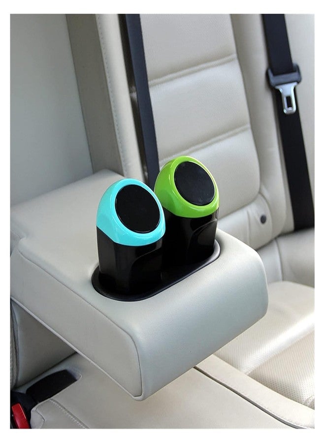 Storescent Mini Car Bustbin Can, Small Portable Trash Can with Lid, for Car Home Office (Pack of 2, Blue+Green) - Image 5